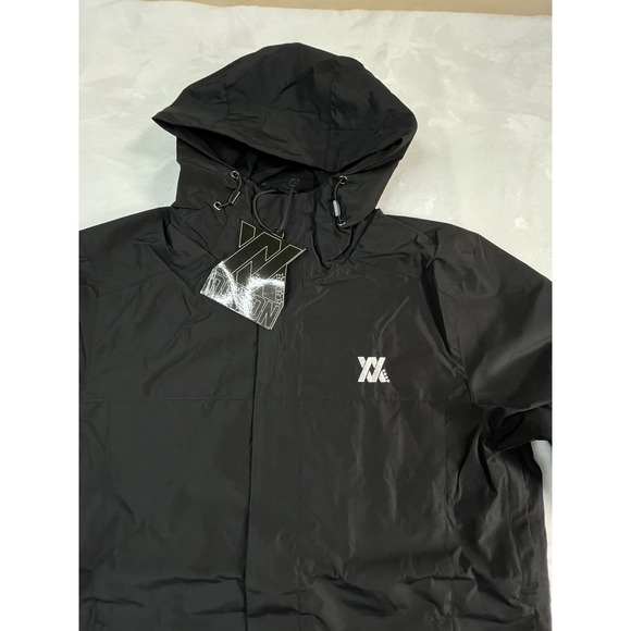 NWT DIXXON Mens XL Tech Jacket Black Hooded Rain Windbreaker Zippered Pockets - Picture 4 of 13